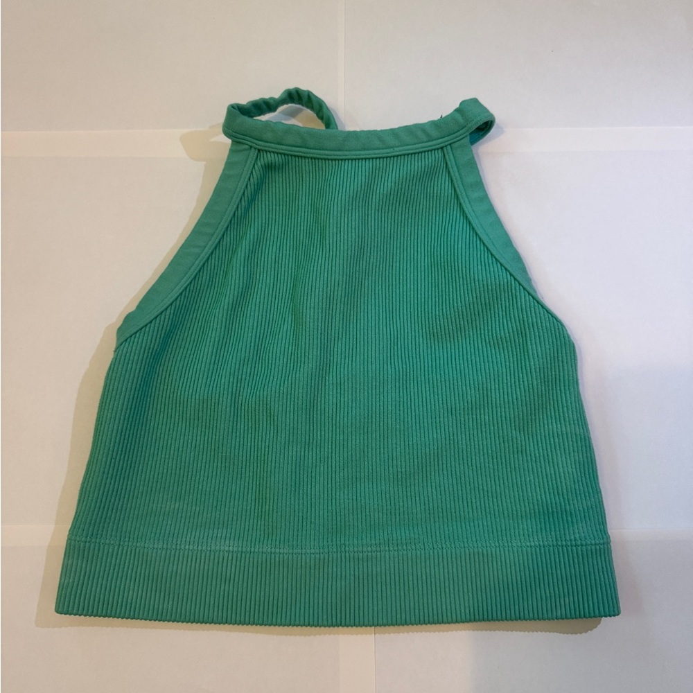 Hollister Green Ribbed Crop Top